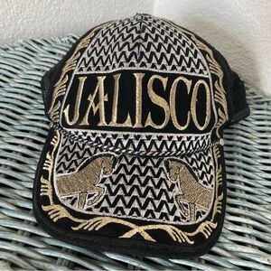 Black and Gold Jalisco Embroidered Trucker Cap